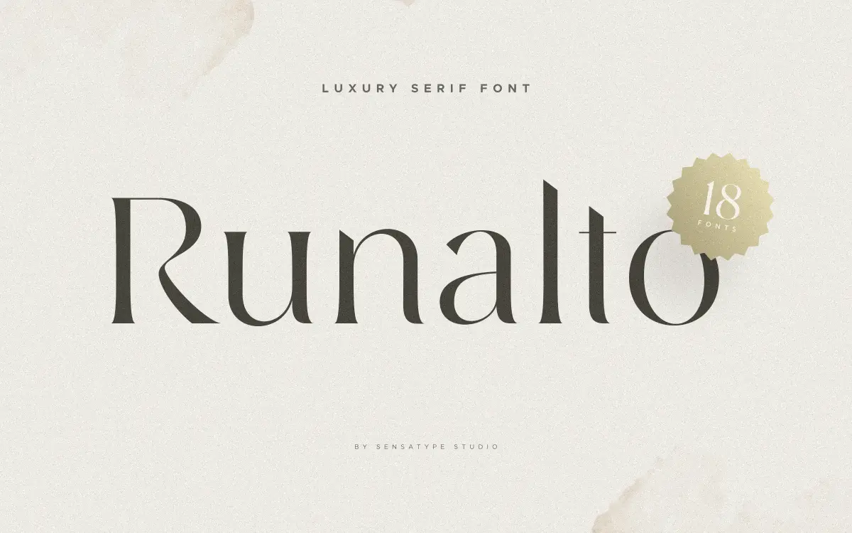 Runalto: a luxury display serif for branding and editorial headlines
