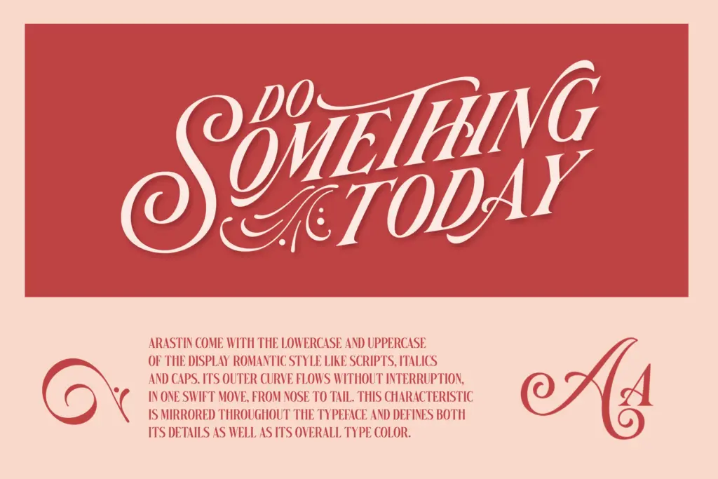 Arastin specimen — Design style