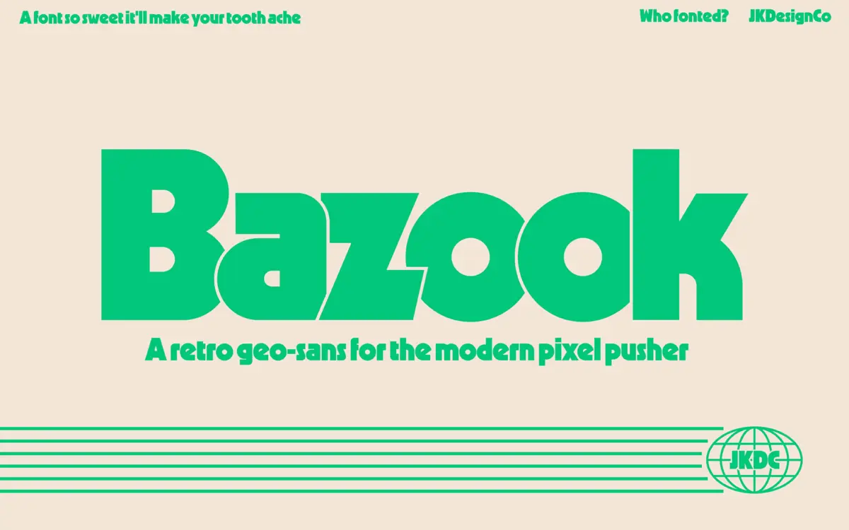 Bazook: A Chunky Geometric Sans for 80s-Flavored Headlines
