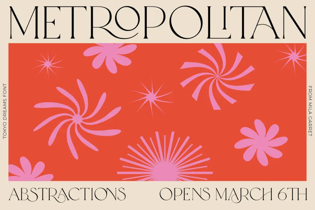 Tokyo Dreams specimen — Character set and features
