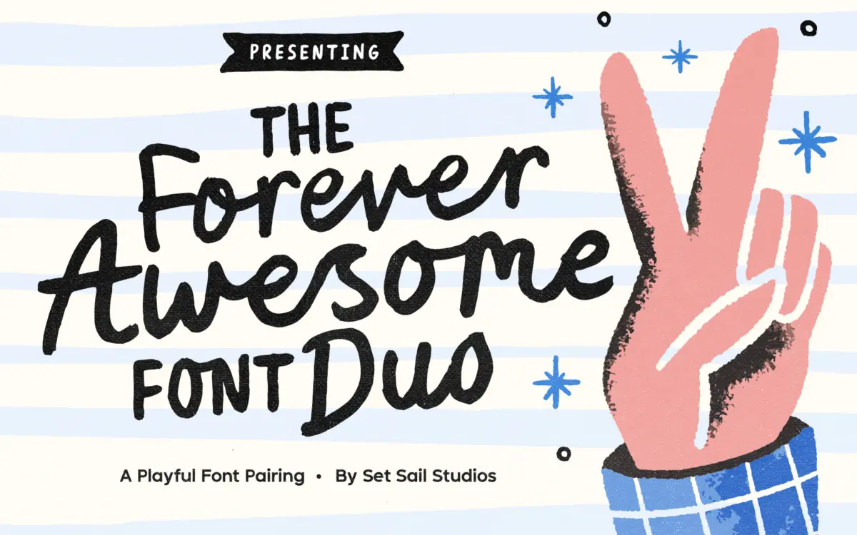 Forever Awesome Font Duo: playful hand-lettering for kid-friendly branding