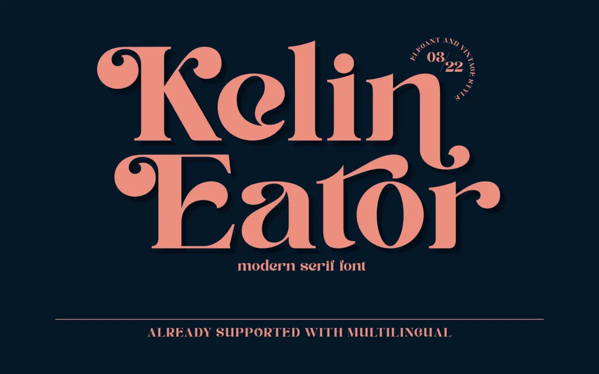 Kelin Eator: a vintage-leaning serif with alternates for editorial branding