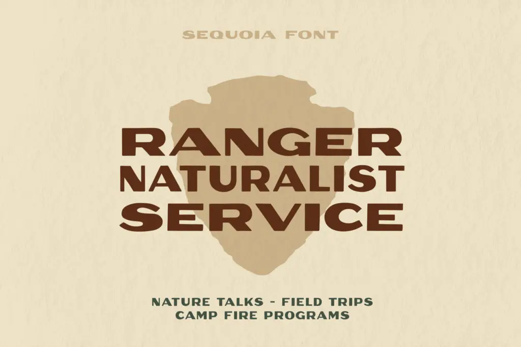 Sequoia Display specimen — Character set and features