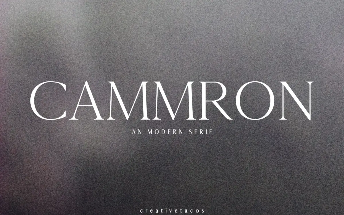 Cammron Serif: a clean display serif for headlines and branding