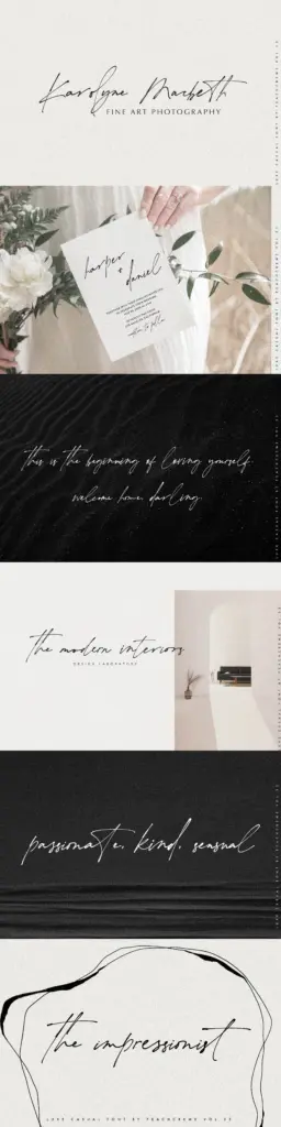 the impressionist specimen — Character set and features