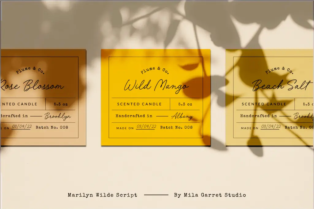 Marilyn Wilde specimen — Design style