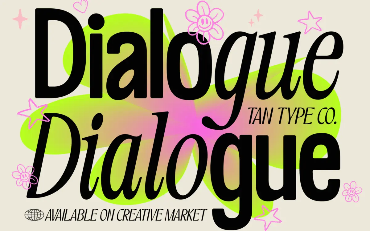 TAN - Dialogue: a bold sans and slim italic duo for branding and editorial work