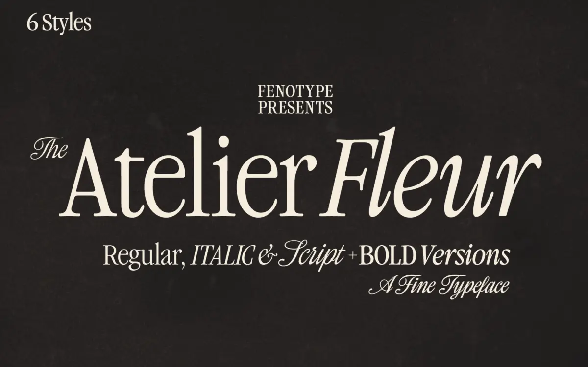 Atelier Fleur: a condensed Garamond-inspired serif for editorial headlines
