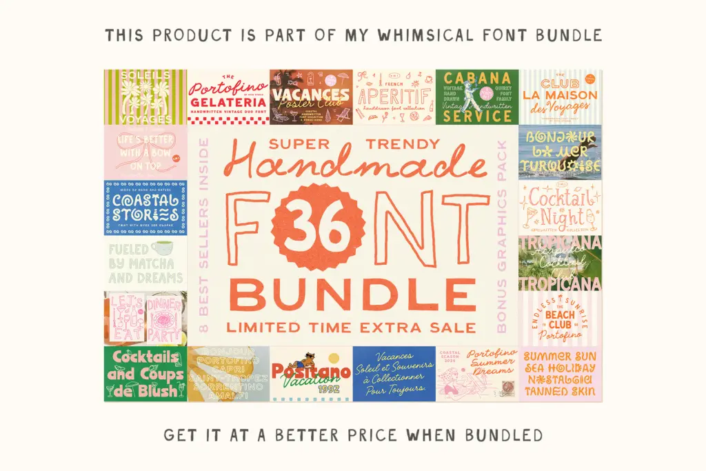 Handwritten Coastal Vintage Font specimen — Design style