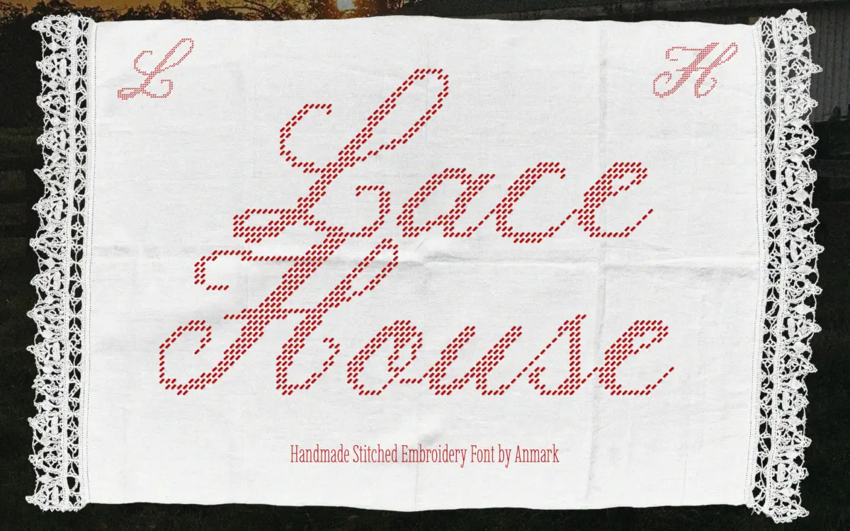 Lace House: a stitched-look script for handmade brands and wedding stationery