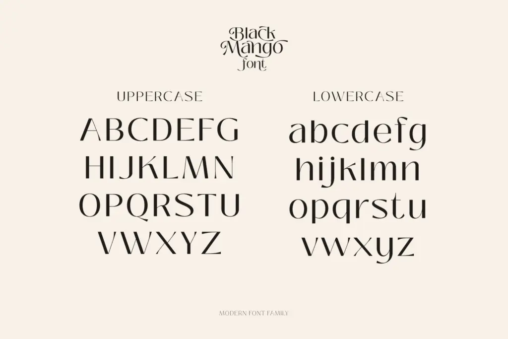 Black Mango specimen — Character set and features