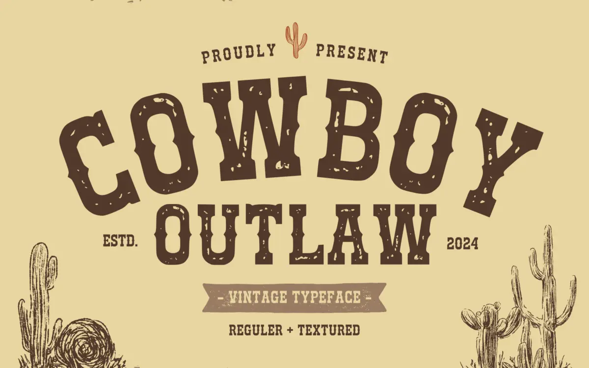 Cowboy Outlaw: a bold Western slab for saloon signs and rodeo posters