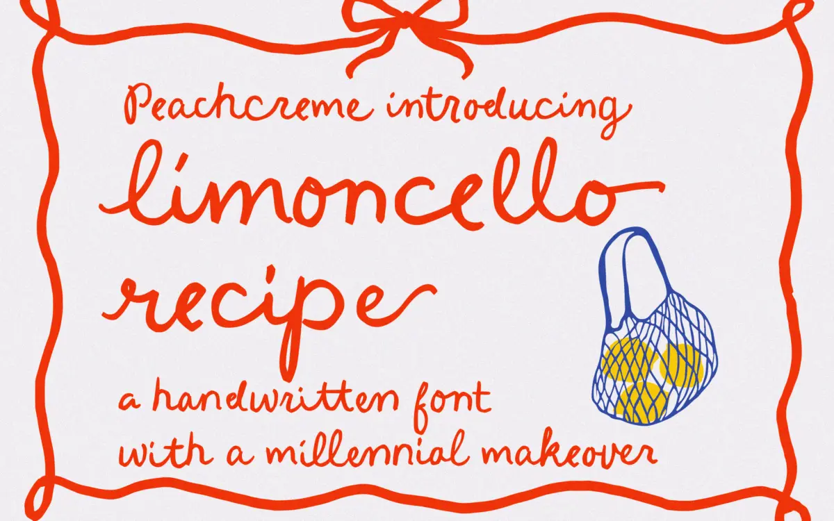 Limoncello Recipe: a casual handwritten script for recipe cards and kitchen branding
