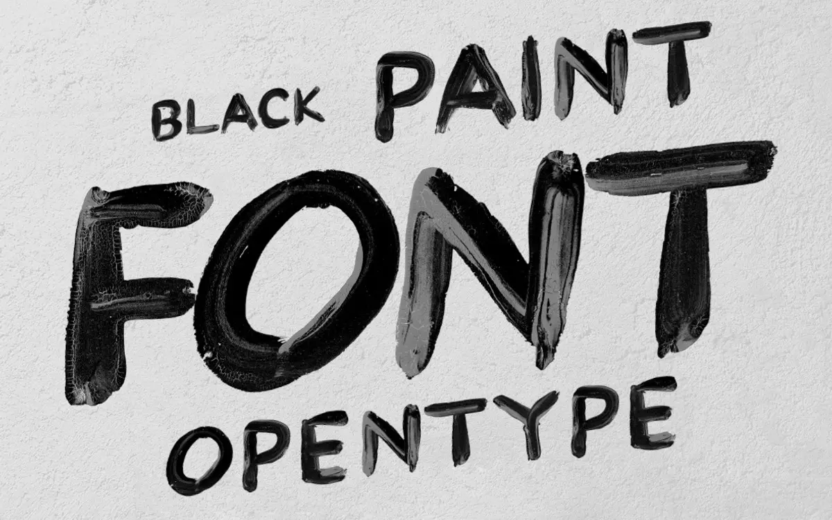 Black Paint Font: raw brush-stroke caps for logos and posters