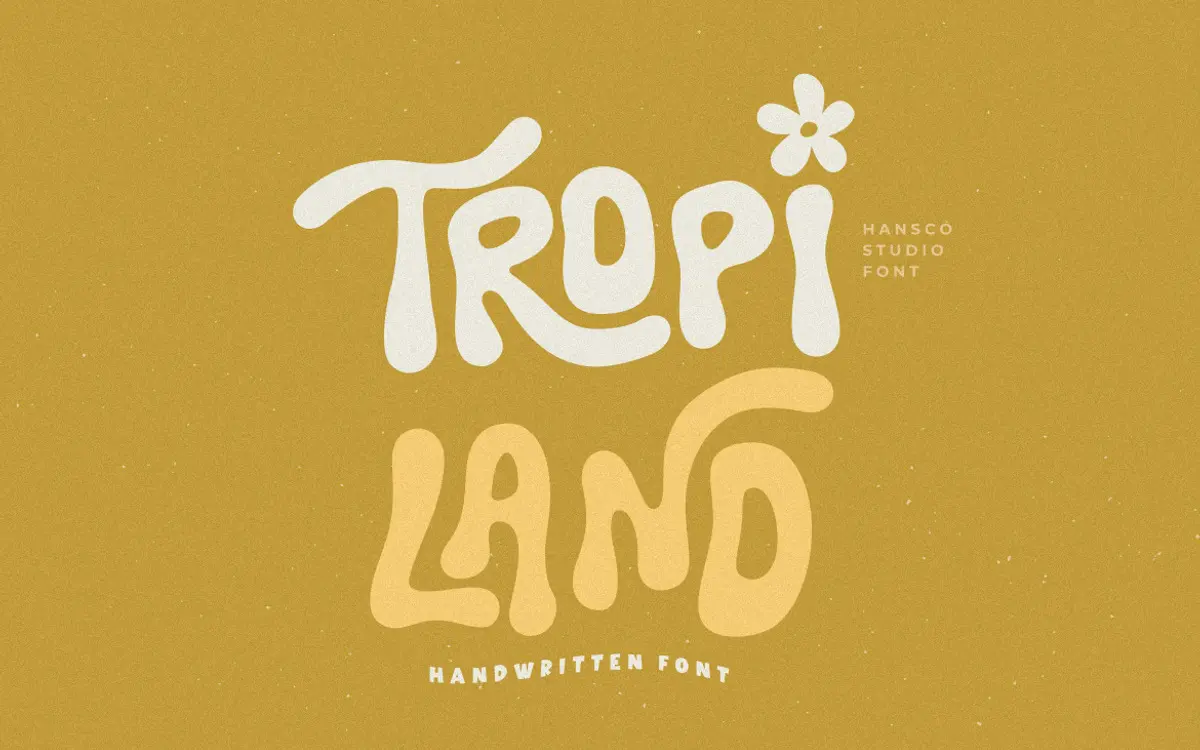 Tropi Land: a bouncy handwritten sans for playful branding and quotes