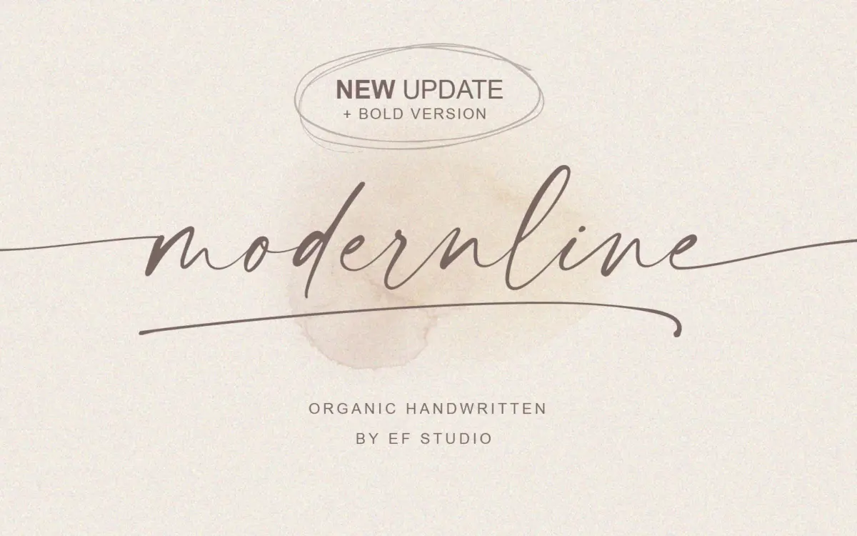 Modernline: an organic handwritten script for branding and signatures
