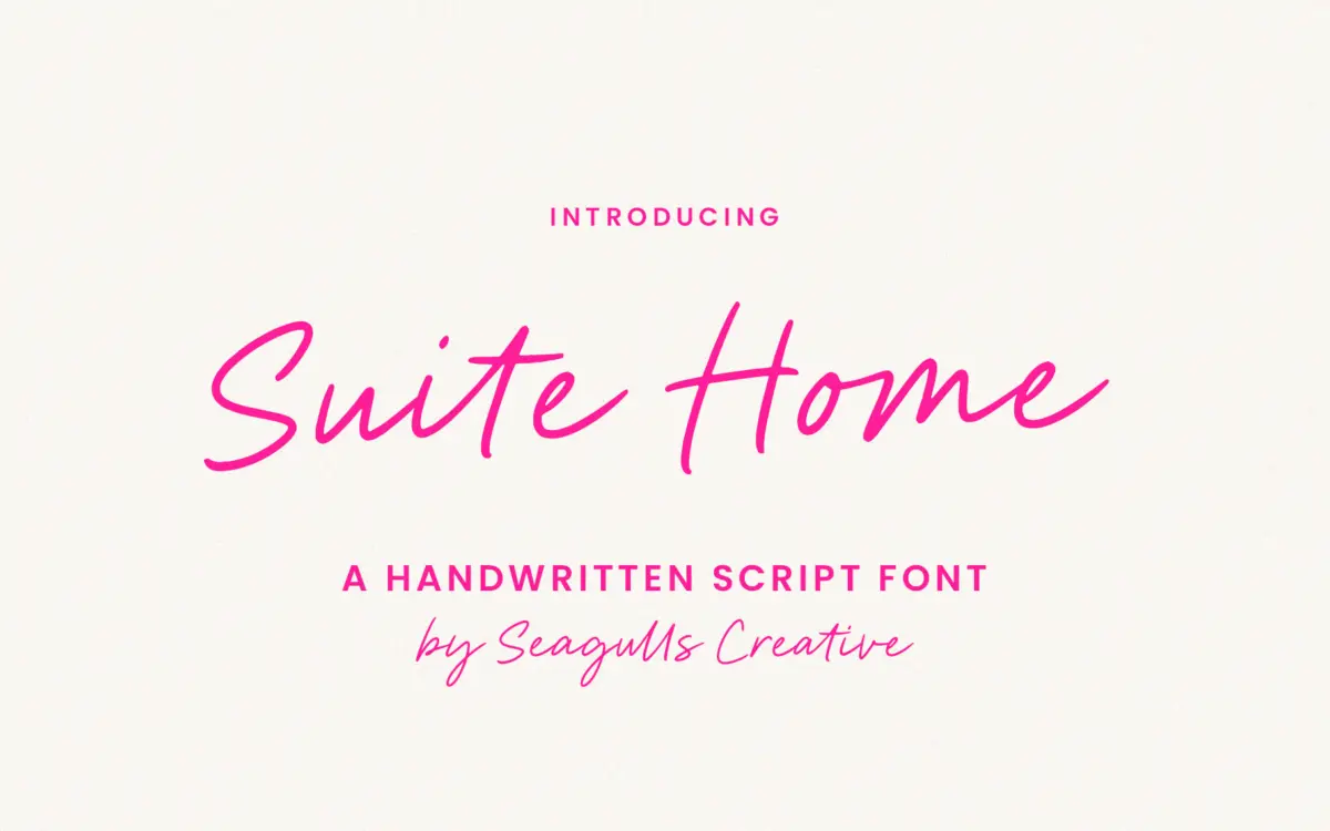 Suite Home: a casual handwritten script for everyday branding work