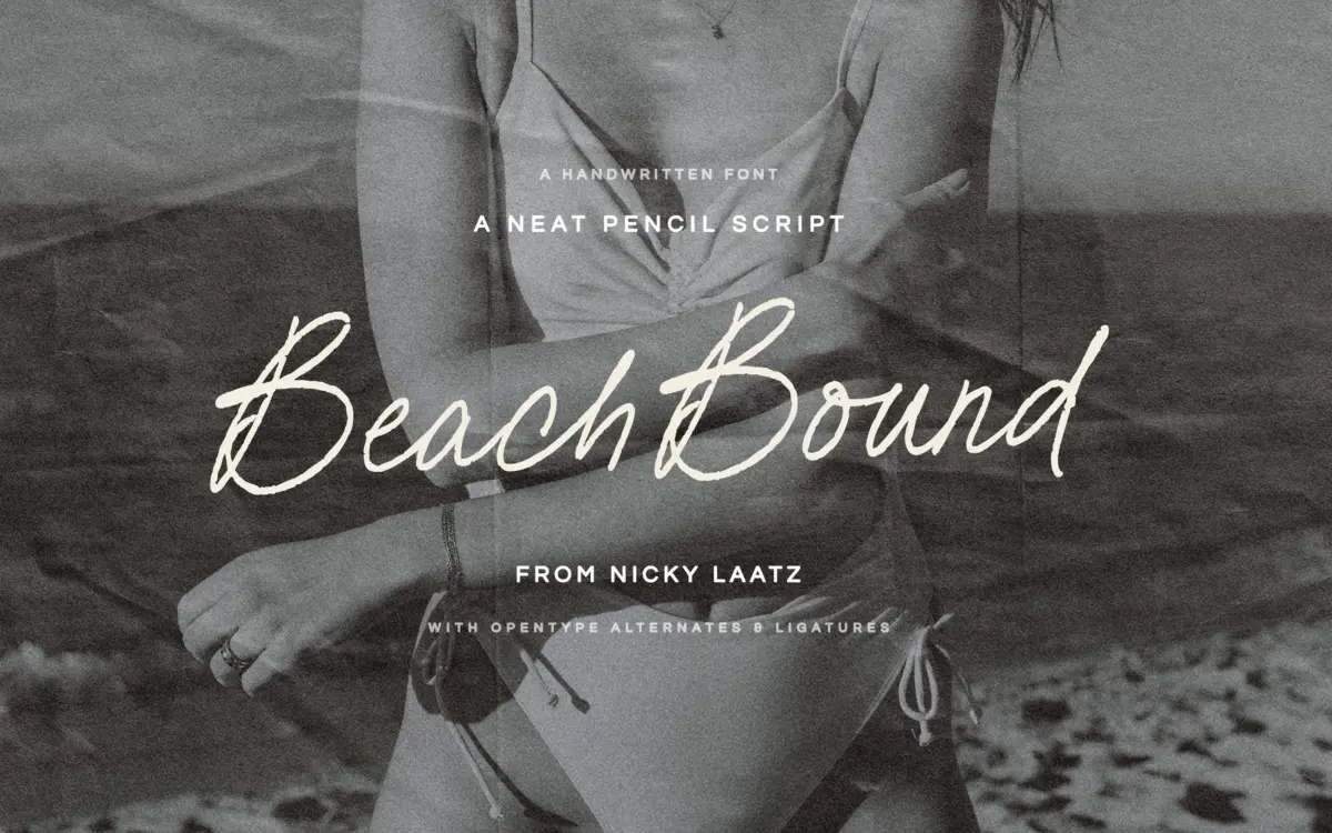 Beach Bound: a pencil script for casual, hand-drawn branding