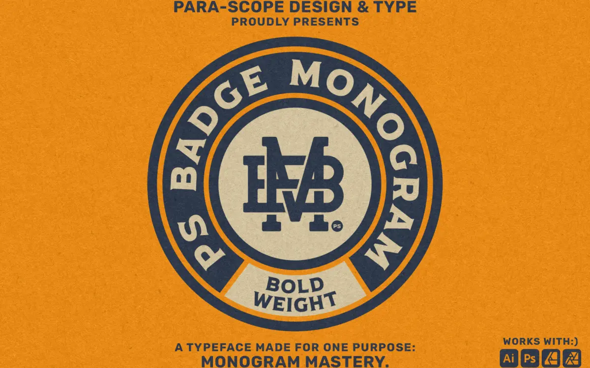 PS Badge Monogram Bold: a keyboard shortcut for two-letter emblems