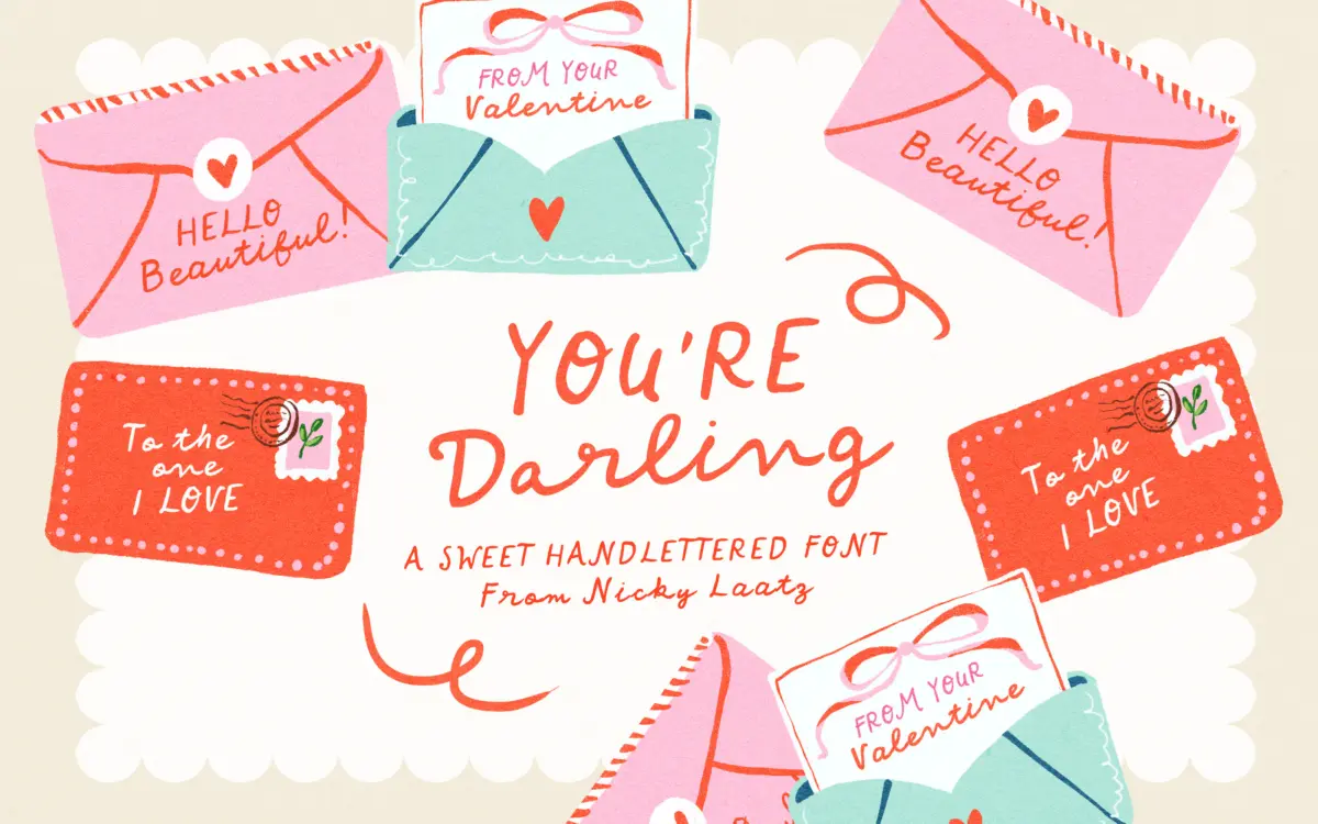 You're Darling: a warm, childlike script for cards and gift tags