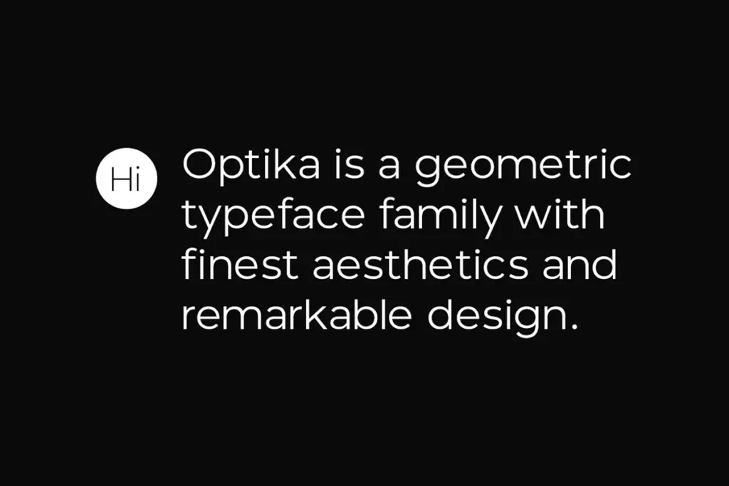 Optika specimen — Character set and features