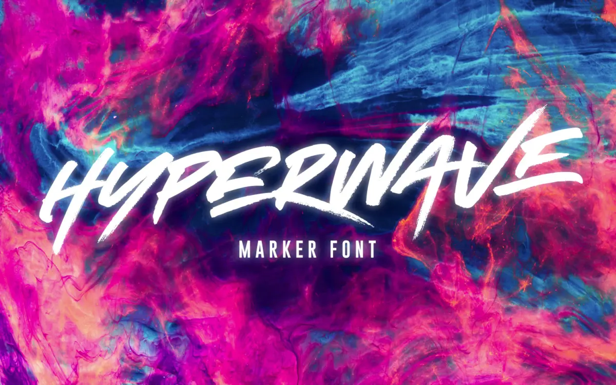 HYPERWAVE: a triple-set marker font for loud, handmade branding