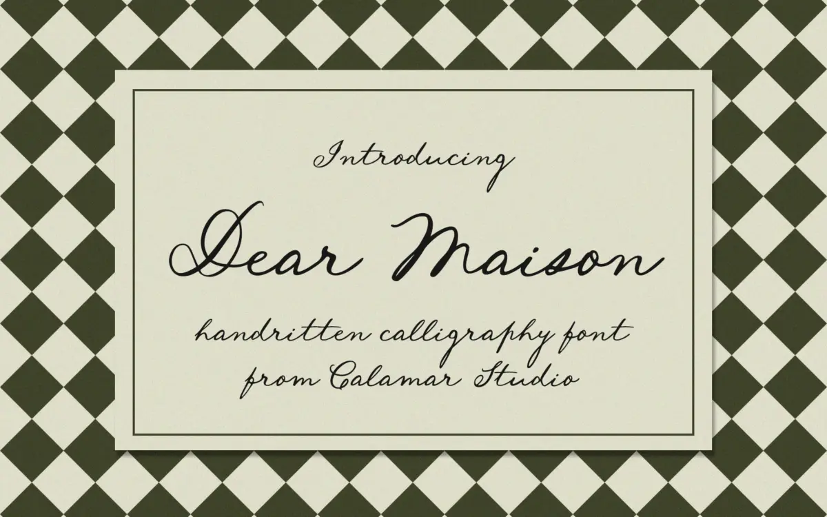 Dear Maison: a casual cursive script for wedding stationery and soft branding