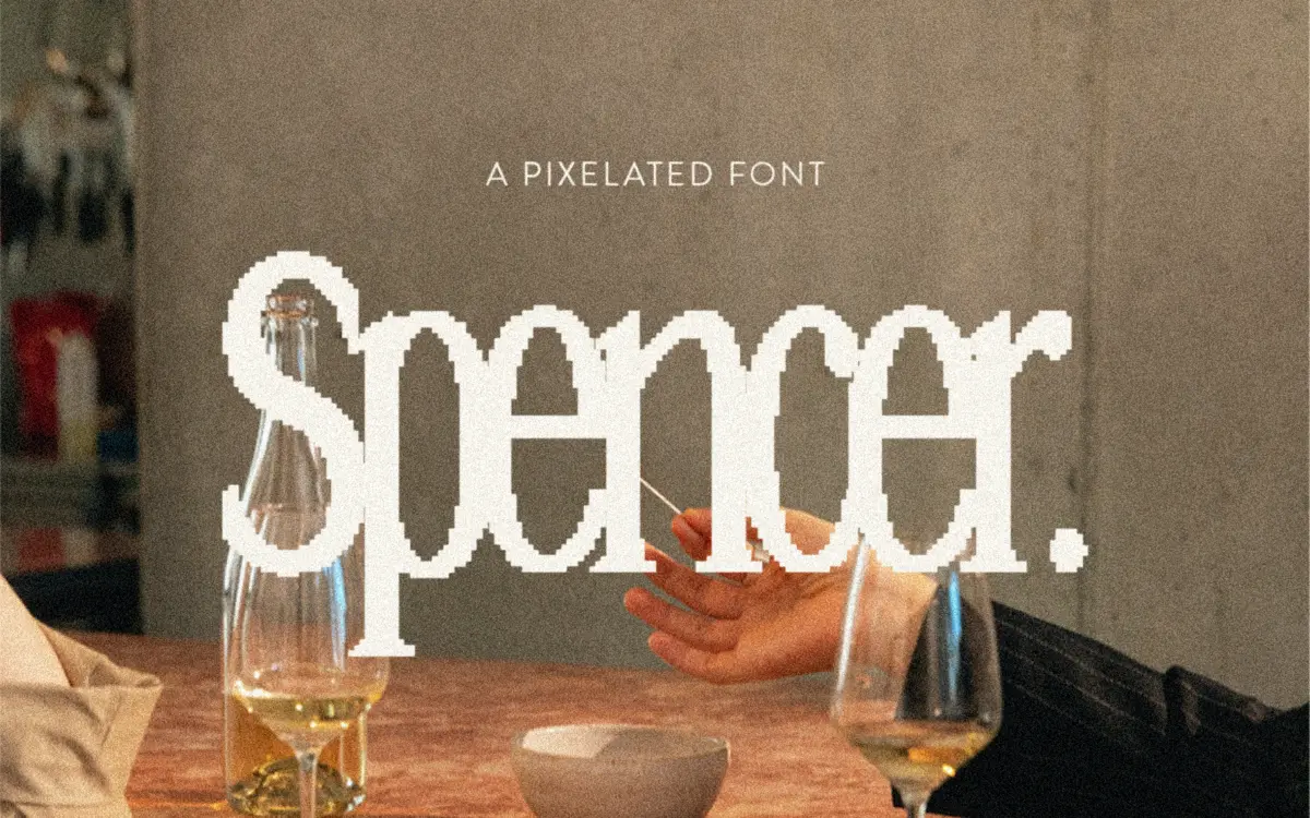 Spencer: a tall, pixelated serif built for punchy digital headlines