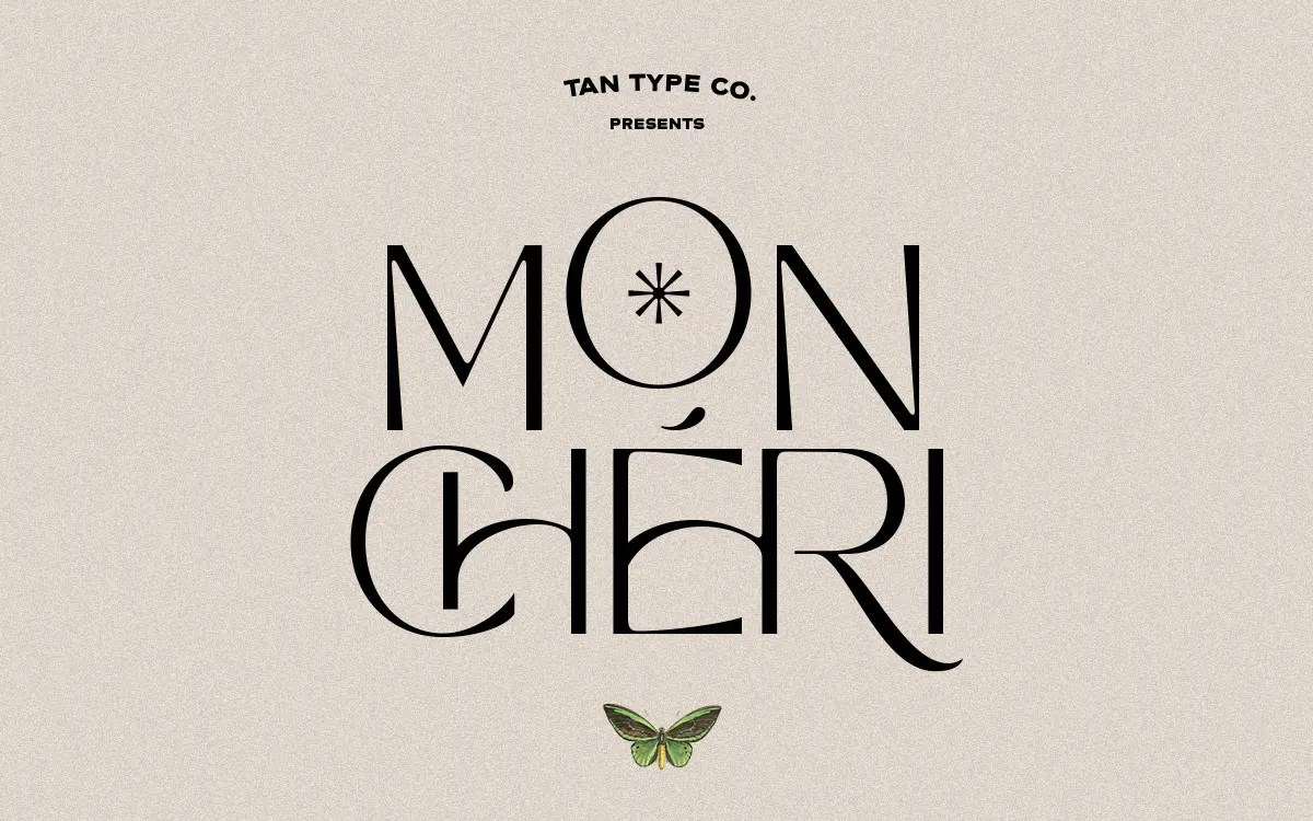 TAN - Mon Cheri: a clean 60s-inflected sans with playful ligatures