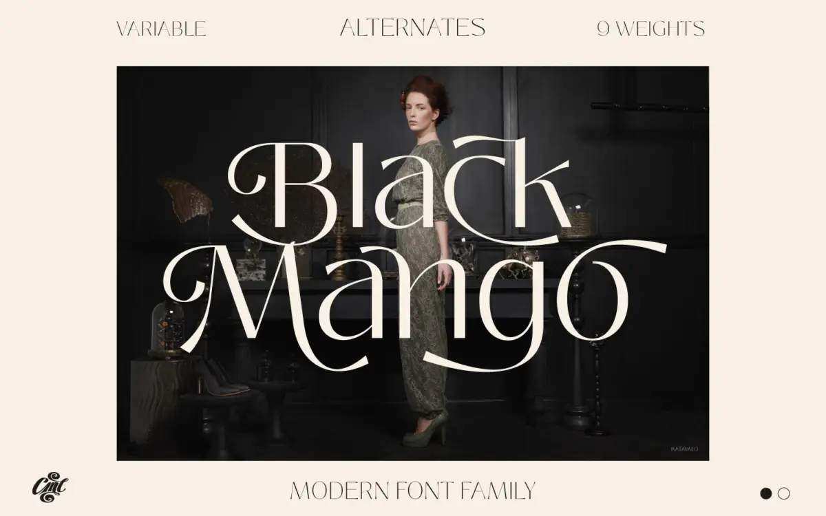 Black Mango: a 9-weight sans for branding and web work that needs restraint