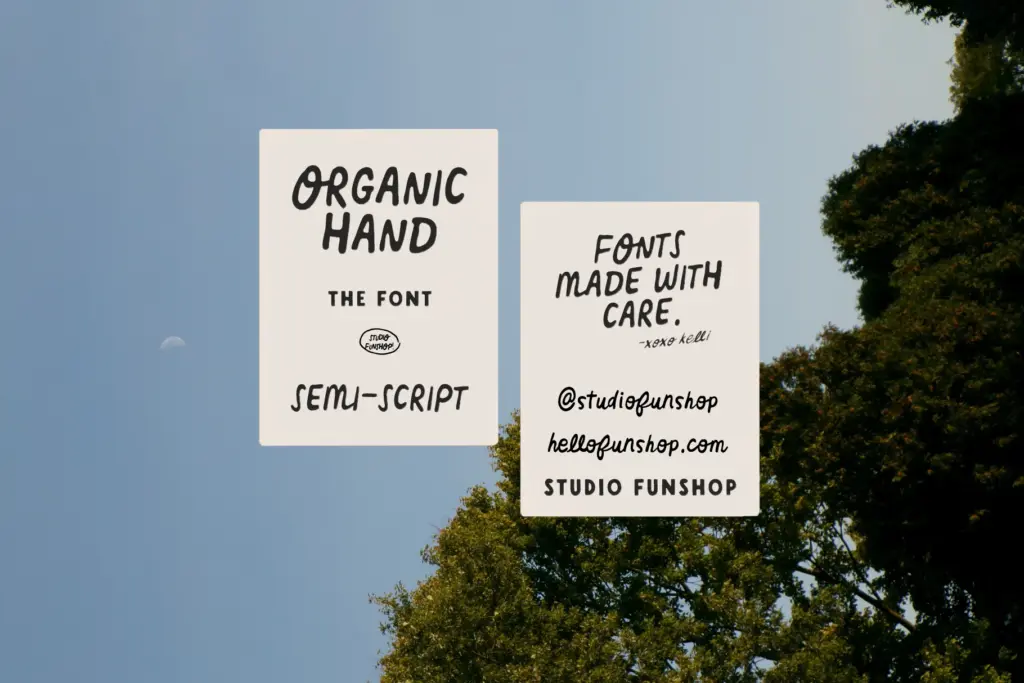 Organic Hand specimen — Character set and features