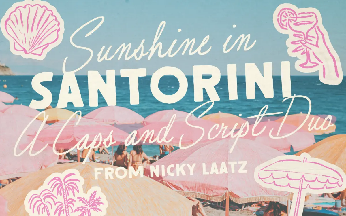 Santorini Sunshine: a retro script-and-sans duo for summery branding