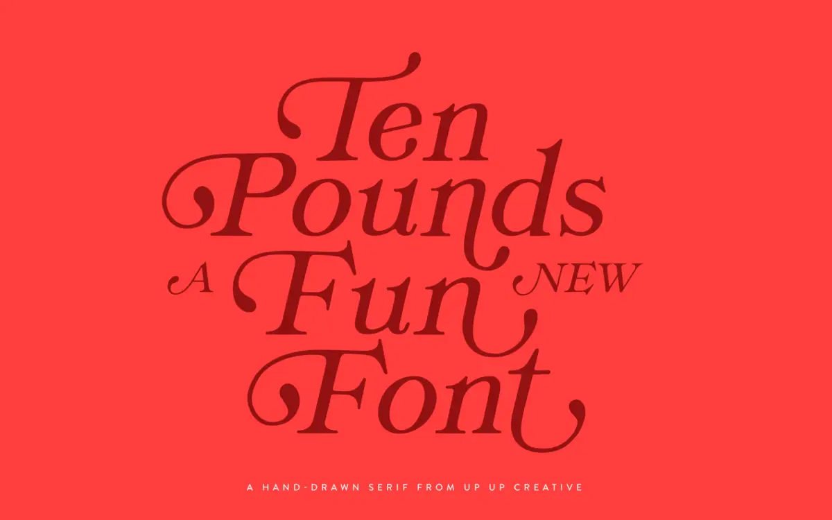 Ten Pounds: a hand-drawn serif for playful branding and invites