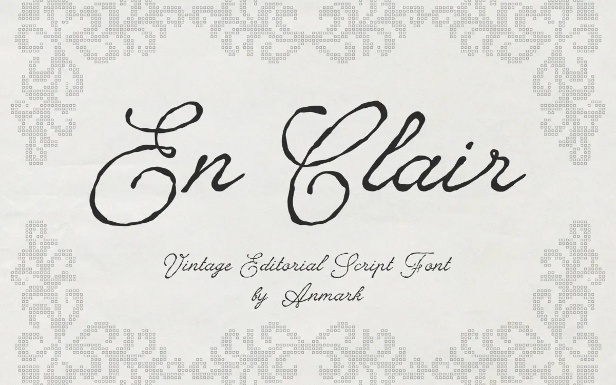 En Clair: a rough-edged script for wedding suites and editorial headers