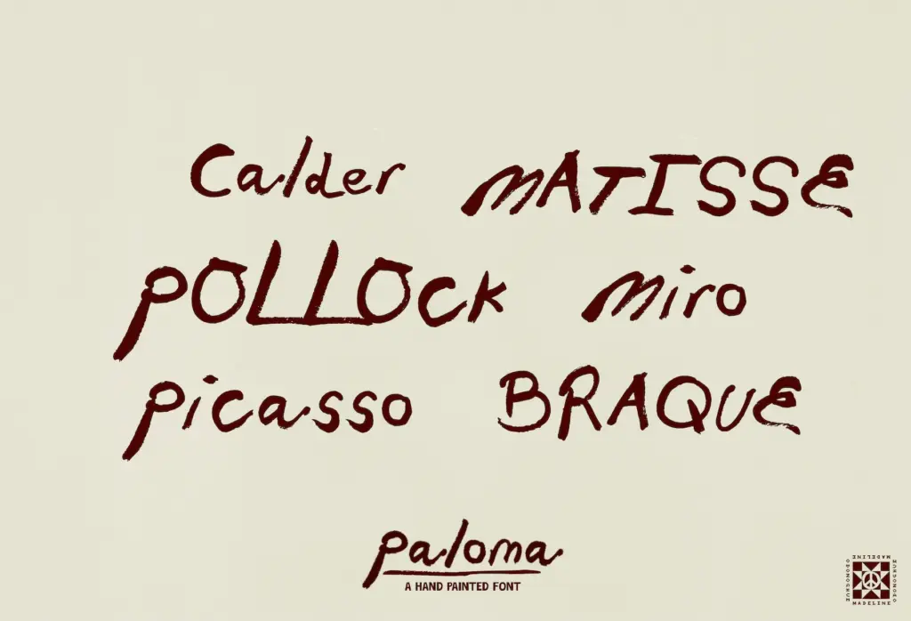 Paloma specimen — Character set and features