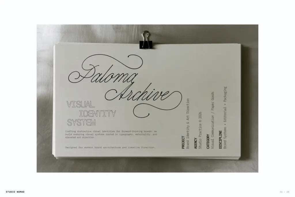 Studio Nomad specimen — Design style