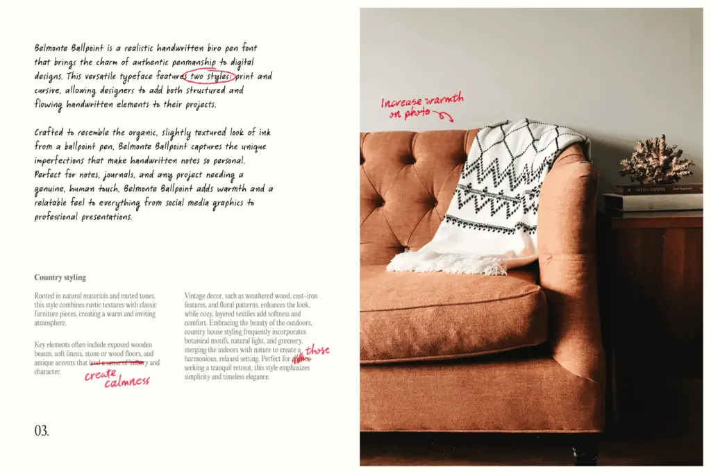 Belmonte Ballpoint specimen — Design style