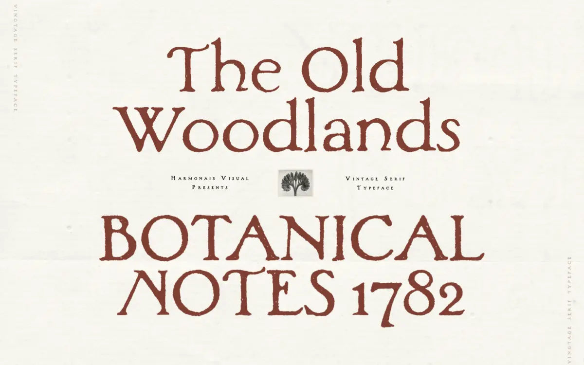 Woodlands: a hand-painted serif for rustic and heritage branding