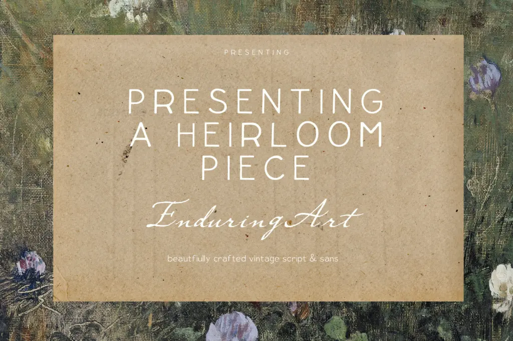 Handmade Vintage Sand & Script Trio specimen — Design style