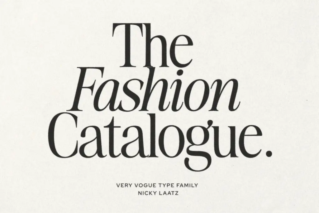 The Very Vogue Serif Family specimen — Design style