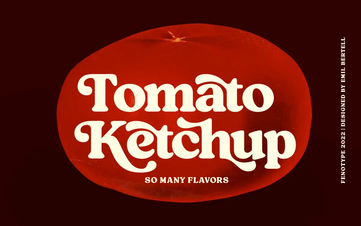 Tomato Ketchup: a bold retro serif built for logos and headline work