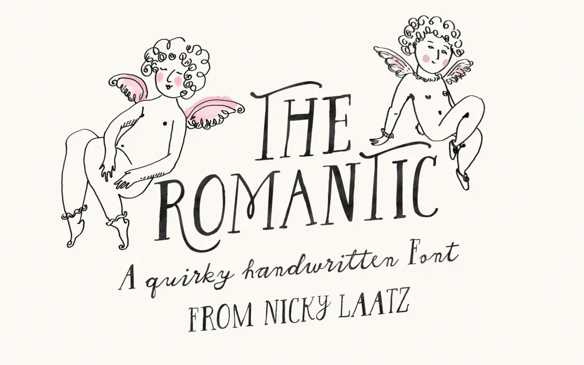 The Romantic Font: a quilled script for warm, imperfect greetings