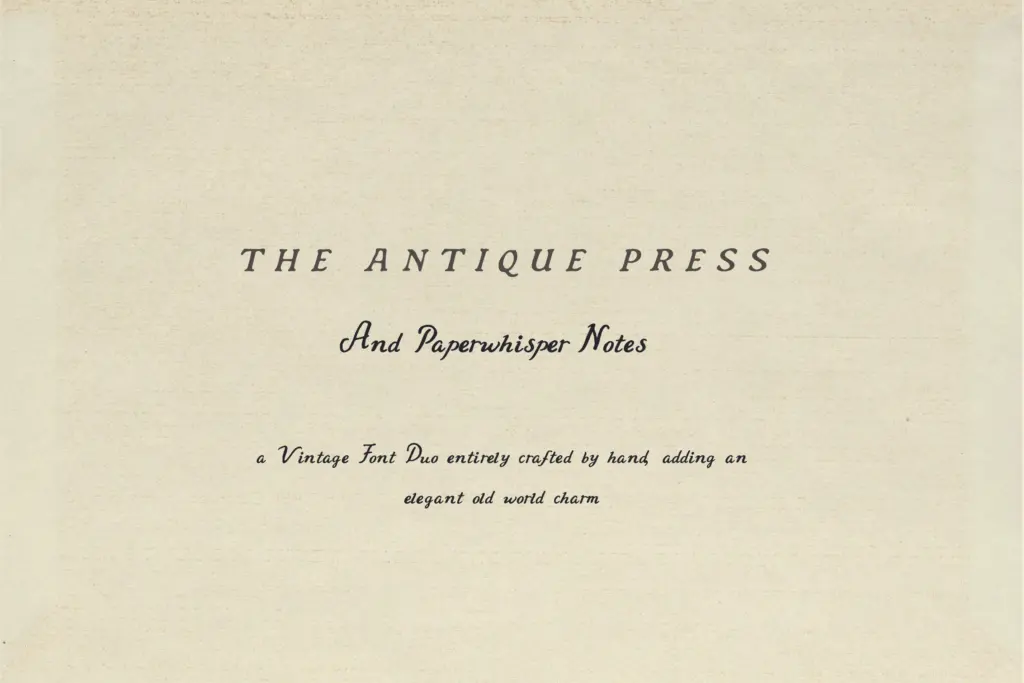 Antique Font Family Rustic Serif Duo specimen — Character set and features