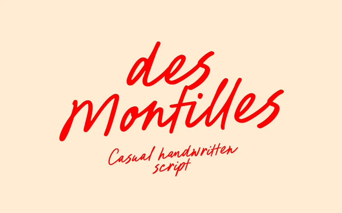 Des Montilles: a casual connecting script for cards and light branding