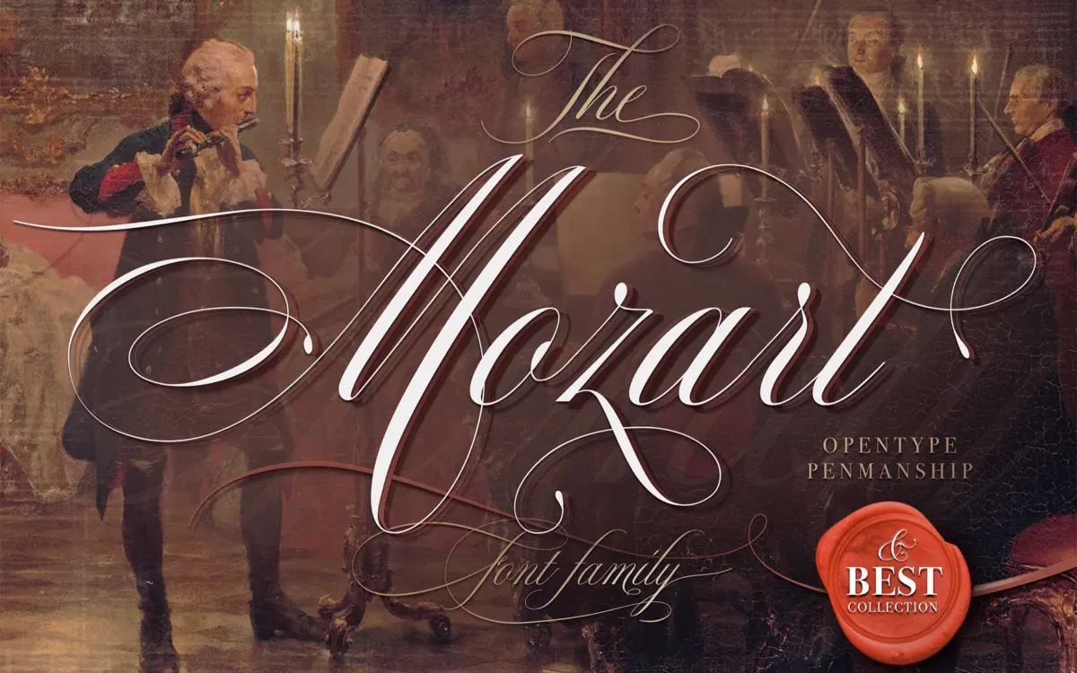 The Mozart Script: a penmanship-style script with heavy OpenType support