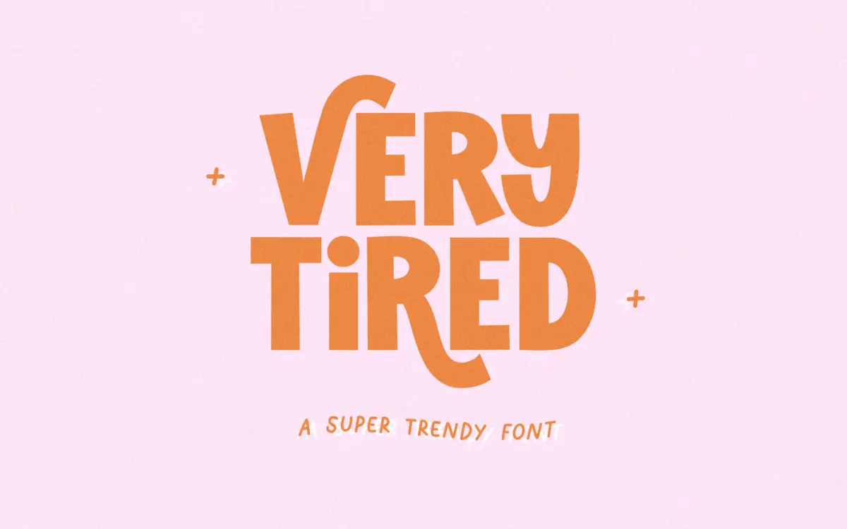 Very Tired: a chunky retro sans with swash capitals for craft projects