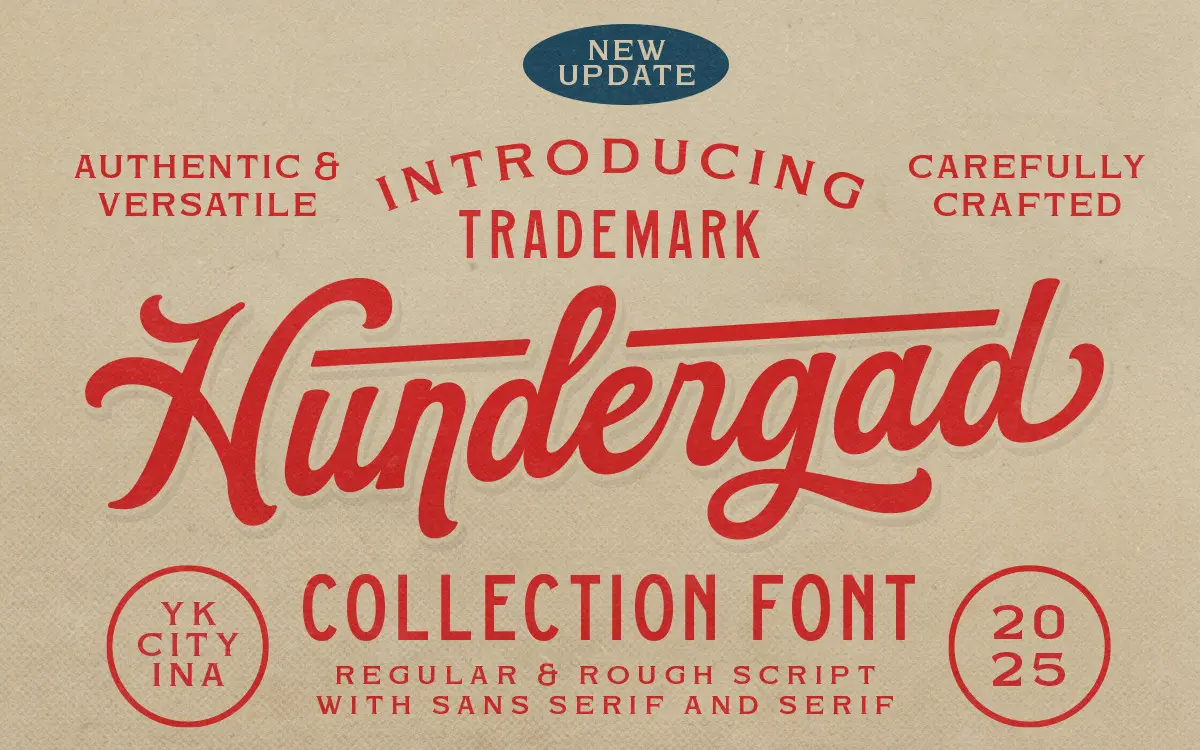 Hundergad: a vintage script grown into a full branding kit