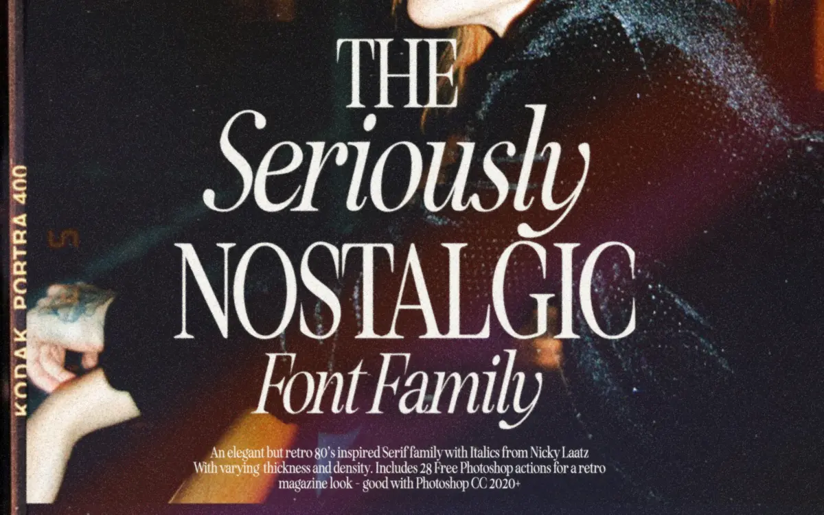 Seriously Nostalgic Serif: an eighties-editorial serif for headline work
