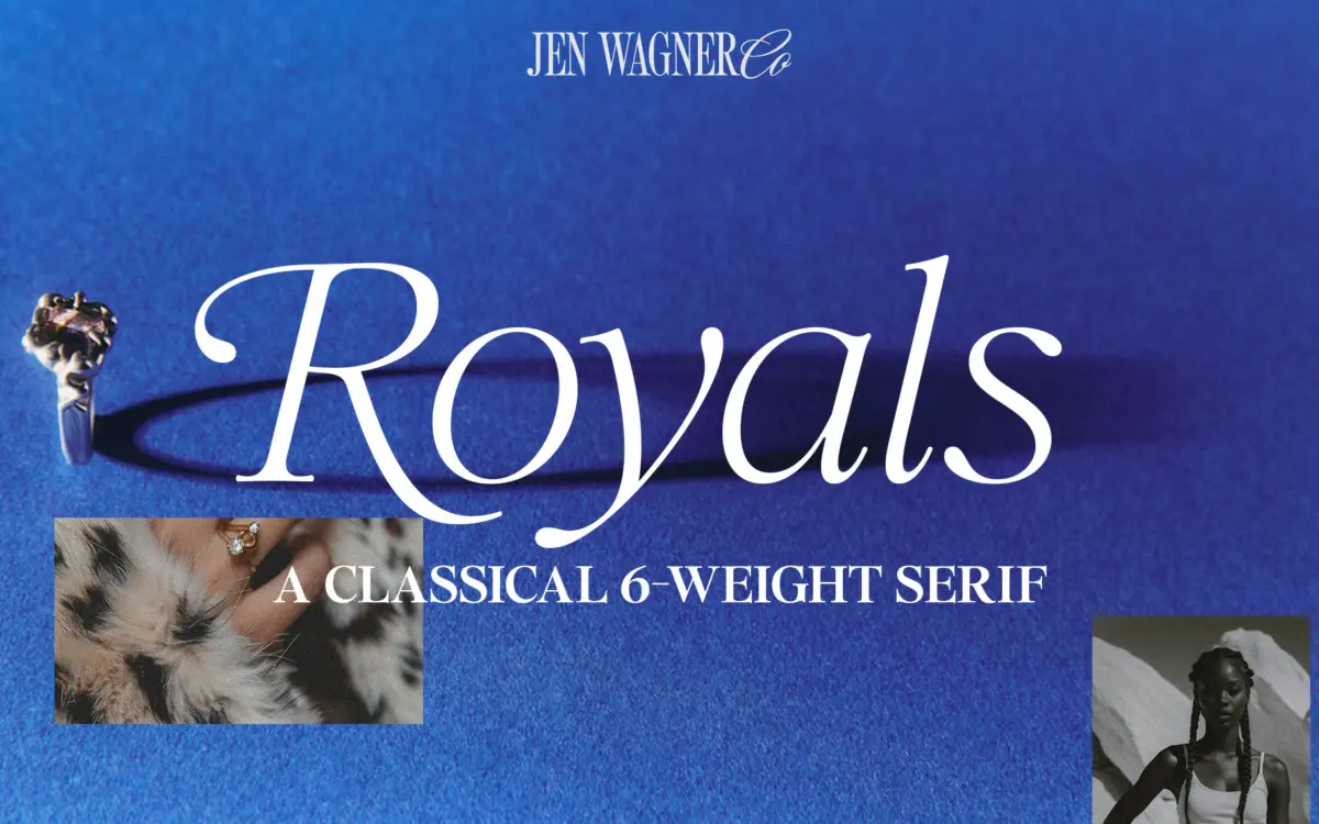 Royals Serif: a soft, rounded serif family for luxe branding headlines
