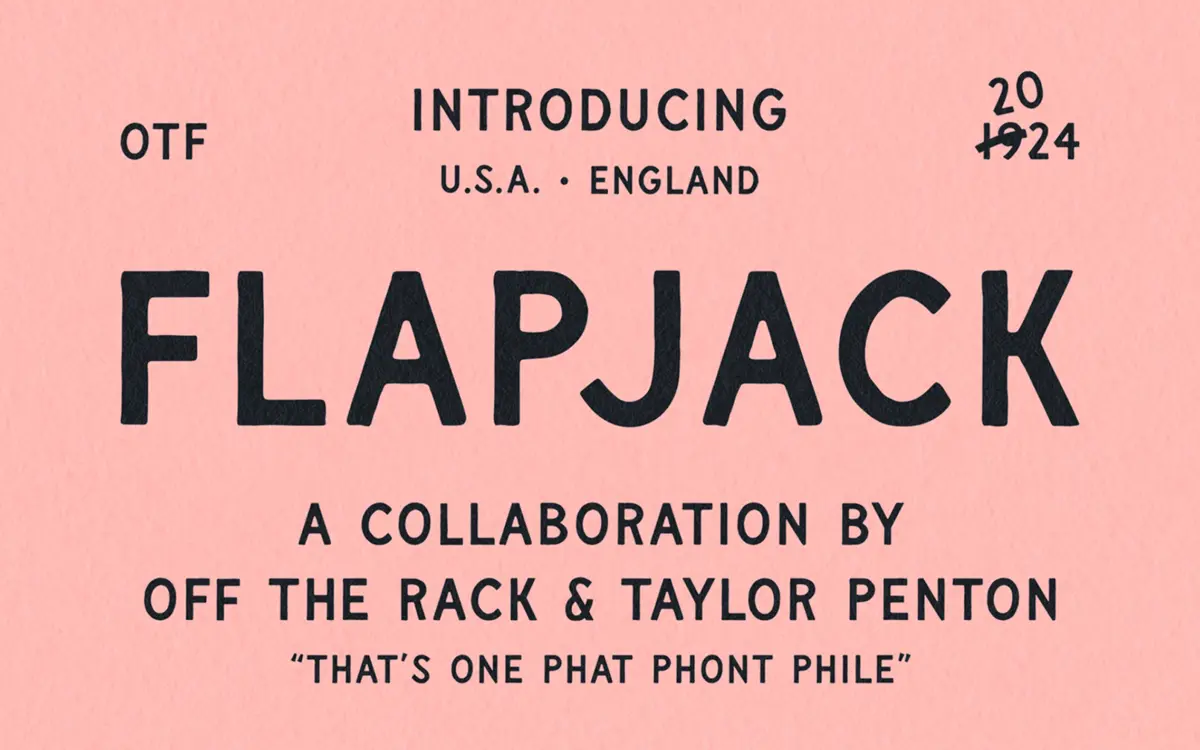 Flapjack: a hand-drawn signwriting font for vintage brand marks